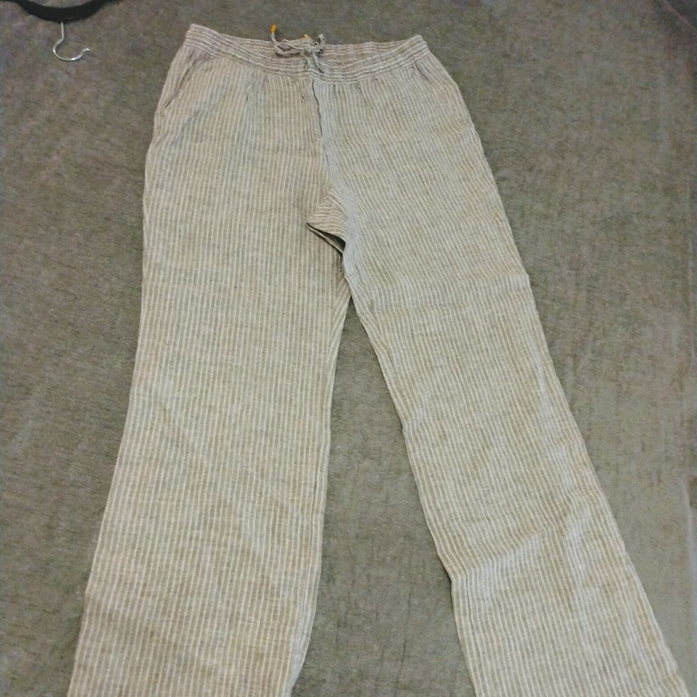 Ellen Tracy Linen Drawstring pants